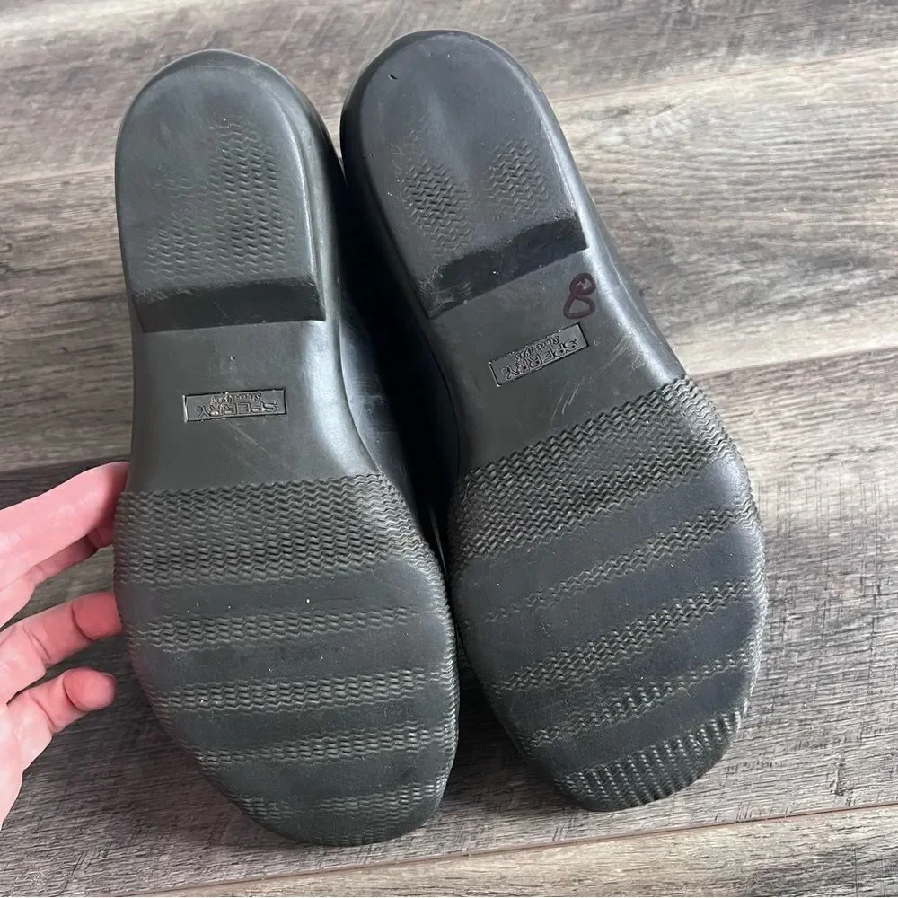 Sperry Saltwater Nylon Quilted Shaft Duck Boots Black Size 8